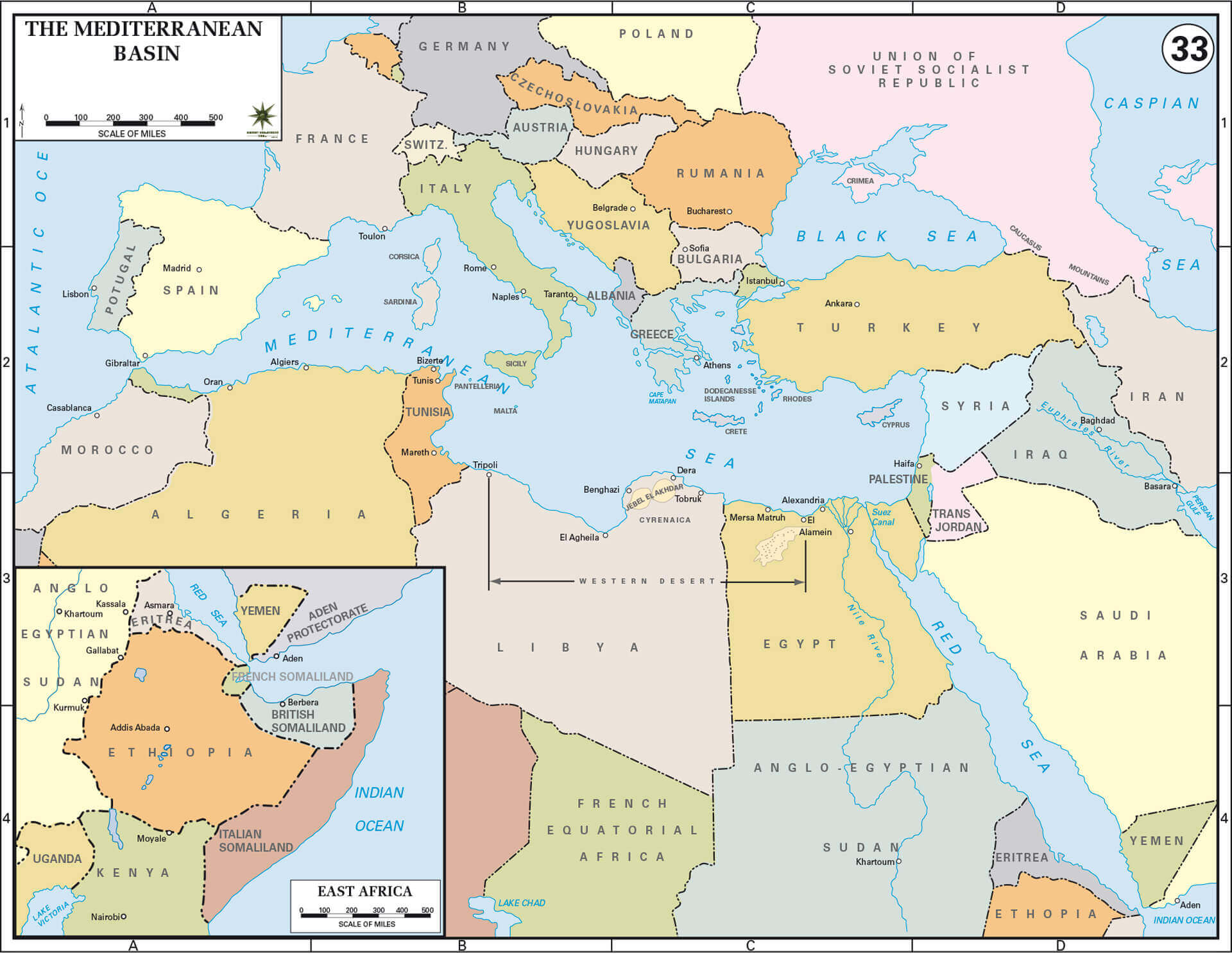 Mapas de la Segunda Guerra Mundial en el Mediterráneo