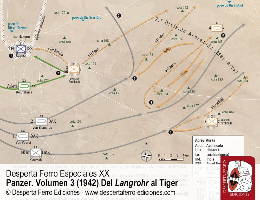 Carros de combate en el desierto. El primer asalto en Gazala por Benoît Reondeau