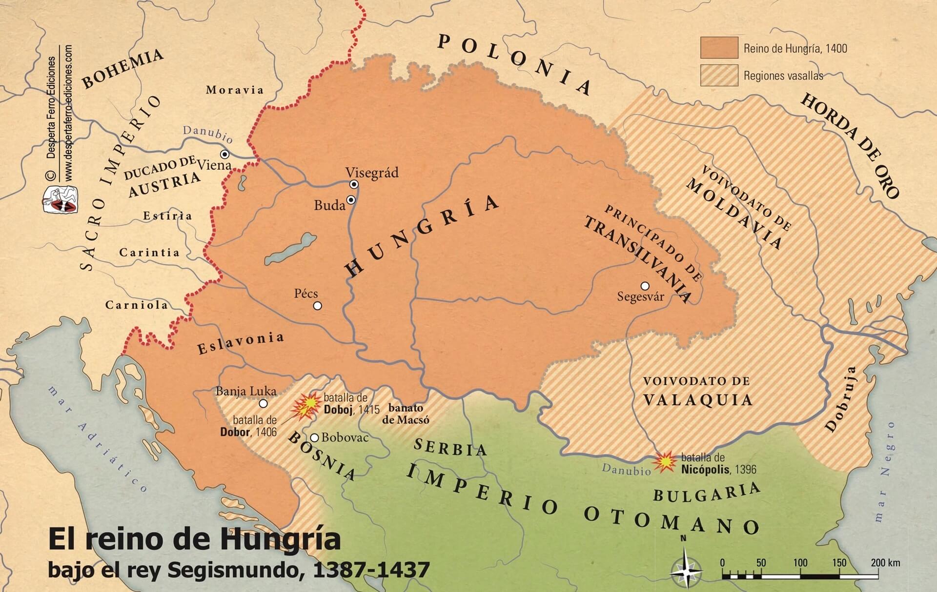 Mapa reino de Hungría orden del dragón
